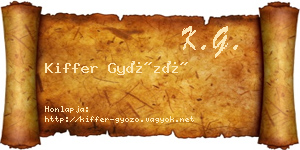 Kiffer Győző névjegykártya